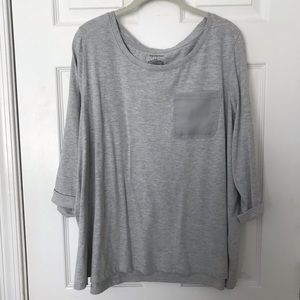 Lane Bryant 3/4 Sleeve Shirt Gray Size 18-20